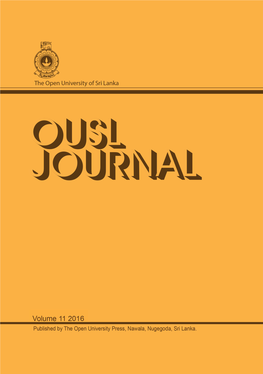 OUSL Journal Vol. 11 – 2016
