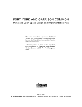 Fort York and Garrison Common: Parks and Open Space Design And