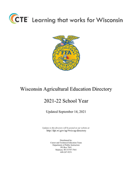 WI Ag Ed Instructor Directory