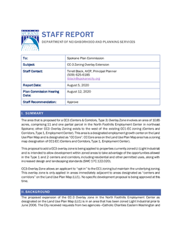Staff Report Department of Neighborhood and Planning Services