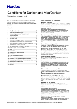 Conditions for Dankort and Visa/Dankort