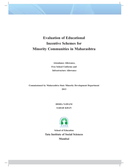 Evaluation of Educational Incentive Schemes for Minority Communities in Maharashtra