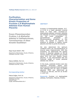 Purification, Characterization and Some Kinetic Properties of Fructose