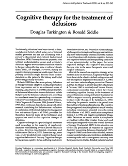 Delusions Douglas Turkington & Ronald Siddle