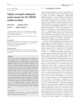 Tightly Arranged Orthogonal Mode Antenna for 5G MIMO Mobile Terminal