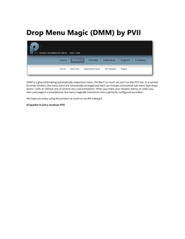 Drop Menu Magic User Guide