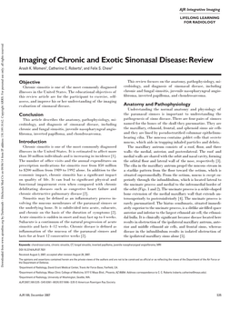 Imaging of Chronic and Exotic Sinonasal Disease: Review Arash K