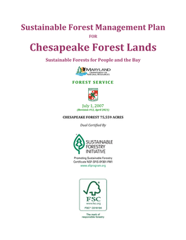 Chesapeake Forest Sustainable Forest Management Plan