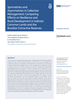 Symmetries and Asymmetries in Collective Management: Comparing Effects on Resilience and Rural Development in Galician Common Lands and The