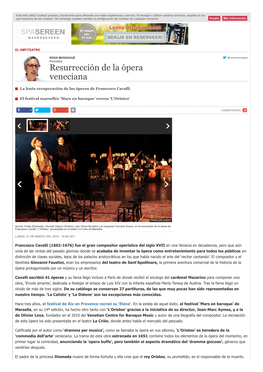 Resurrección De La Ópera Veneciana