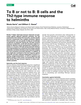 B Cells and the Th2-Type Immune Response to Helminths