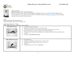 Home Practice: Intermediate Level OCTOBER 2016