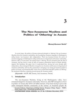 The Neo-Assamese Muslims and Politics of 'Othering' in Assam