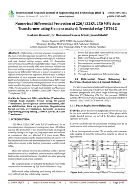 Numerical Differential Protection of 220/132KV, 250 MVA Auto Transformer Using Siemens Make Differential Relay 7UT612