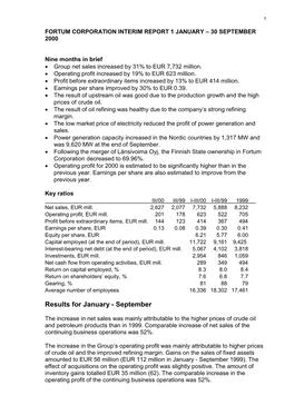 Fortum Oyj:N Osavuosikatsaus 1