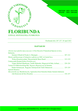 Floribunda Jurnal Sistematika Tumbuhan