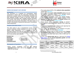 1 As at November 2014 NAROK SECONDARY DATA REVIEW