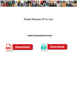 Partial Release of Irs Lien