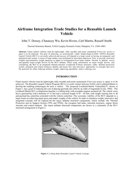 Airframe Integration Trade Studies for a Reusable Launch Vehicle