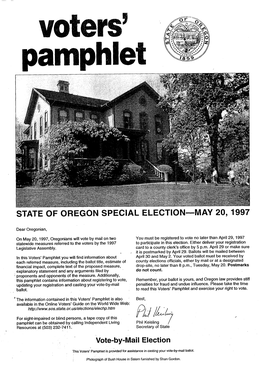 Oregon Voters' Pamphlet, Special Election, November 4, 1913