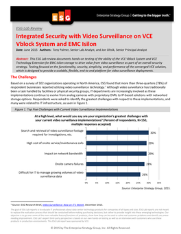 Integrated Security with Video Surveillance on VCE Vblock System and EMC Isilon