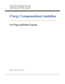 2021 Clergy Compensation Guidelines