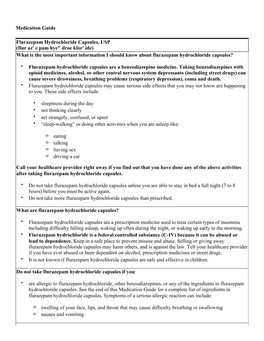 Medication Guide Flurazepam Hydrochloride Capsules