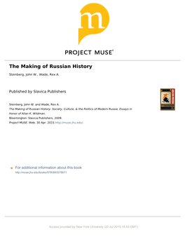 The Making of Russian History: Society, Culture, and the Politics of Modern Russia