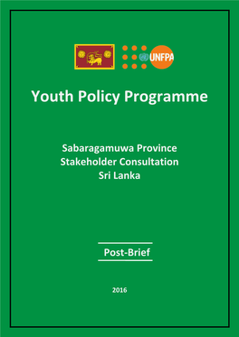 Youth Policy for the Northern Province of Sri Lanka