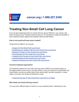 Treating Non-Small Cell Lung Cancer
