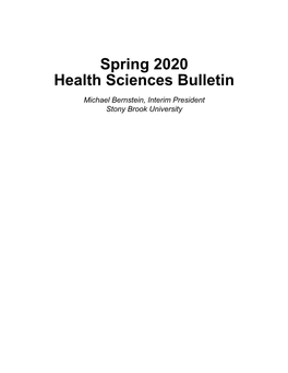 Spring 2020 Health Sciences Bulletin