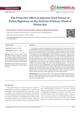 The Protective Effect of Aqueous Seed Extract of Parkia Biglobosa on the Anterior Pituitary Gland of Wistar Rat