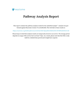 Pathway Analysis Report