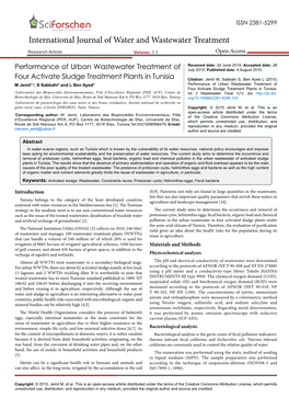 Performance of Urban Wastewater Treatment Offour Activate Sludge