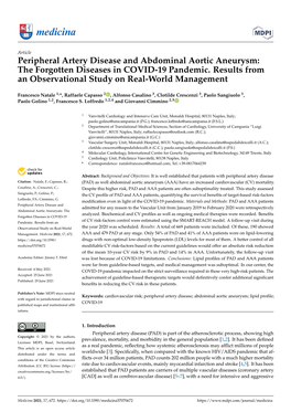 Peripheral Artery Disease and Abdominal Aortic Aneurysm: the Forgotten Diseases in COVID-19 Pandemic