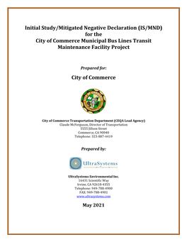 For the City of Commerce Municipal Bus Lines Transit Maintenance Facility Project