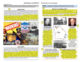 SS8H9 World War II Summary Sheet Highlighted