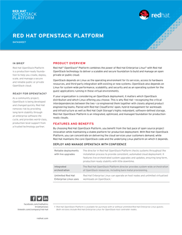 Red Hat Openstack Platform