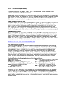 Asian Carp Sampling Summary