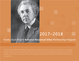 Frank Lloyd Wright National Reciprocal Sites Membership Program