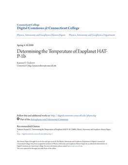 Determining the Temperature of Exoplanet HAT-P-1B