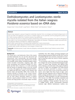 Dothideomycetes and Leotiomycetes Sterile Mycelia
