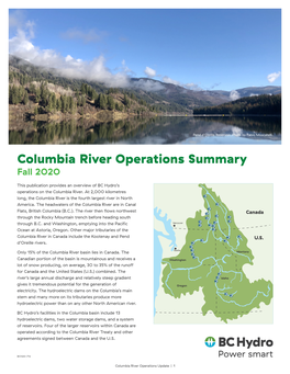 Columbia River Operations Summary Fall 2020