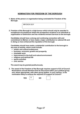 FOB Nomination Form