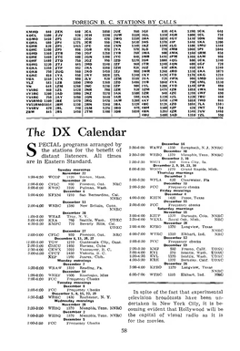 The DX Calendar PECIAL Programs Arranged by December 16 5:30-6:00 WAWZ 1350 Zarephath, N