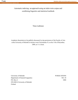 Automatic Indexing: an Approach Using an Index Term Corpus and Combining Linguistic and Statistical Methods