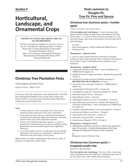 Horticultural, Landscape, and Ornamental Crops