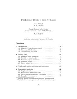 Peridynamic Theory of Solid Mechanics