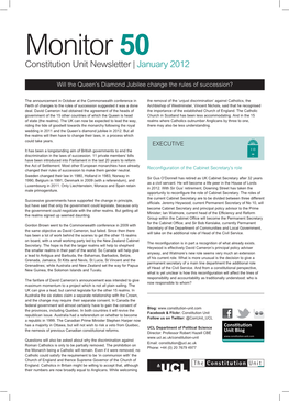 Monitor 50 Constitution Unit Newsletter | January 2012