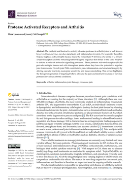 Protease Activated Receptors and Arthritis